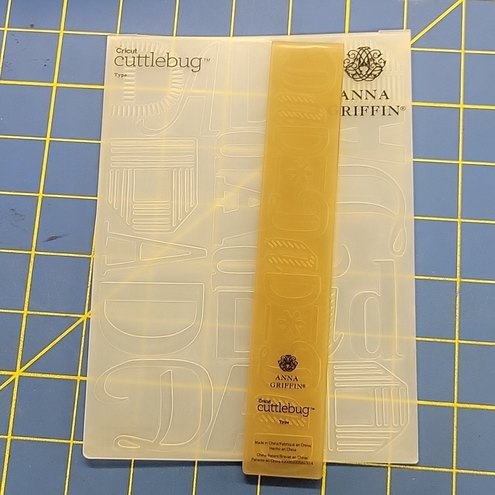 Cuttlebug Anna Griffin Embossing Folders Set of 2 Paper Scrapbook 5 x 7 Type